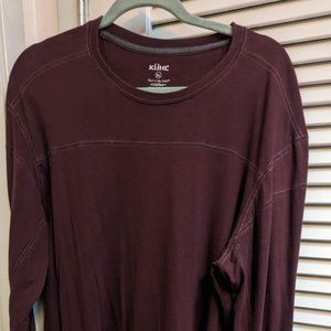 Men's KUHL L?S Tee - Burgundy Wine Color - Size XL